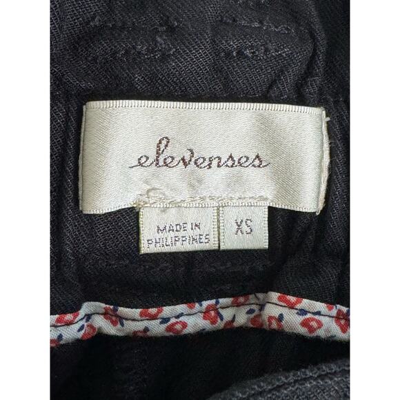 Anthropologie Elevenses Romy Paperbag Waist Linen Cargo Pants Black Size XS - Picture 5 of 11